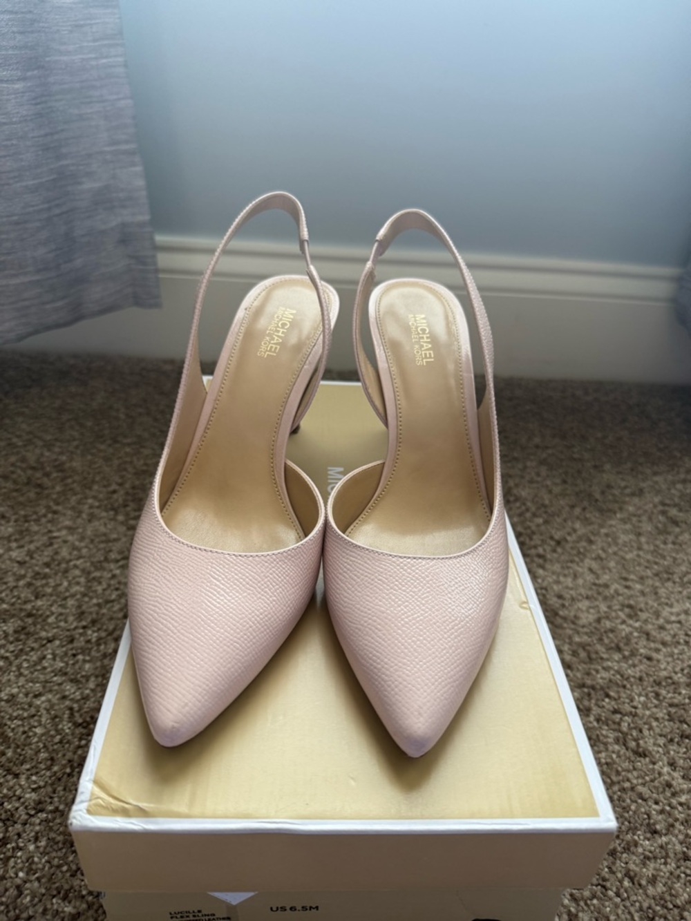 MICHAEL Michael Kors Pale Pink Pointed Slingback Pumps